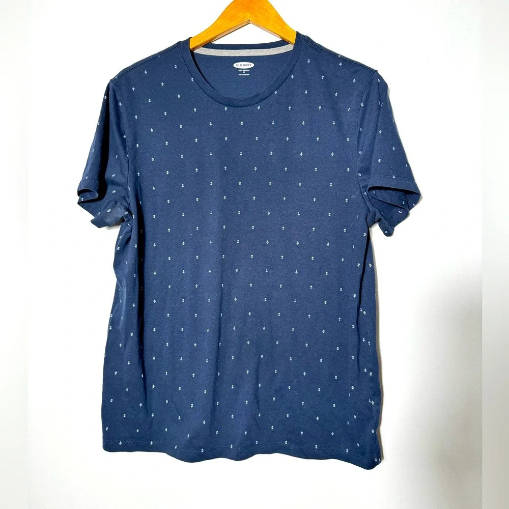 Old Navy medium All Over‎ Print Men Blue T-shirt.. size M soft Wash